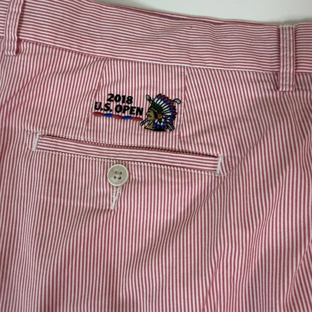 Peter Millar 2018 U.S. Open Red White Golf Shorts Mens 42 Preppy Country Club